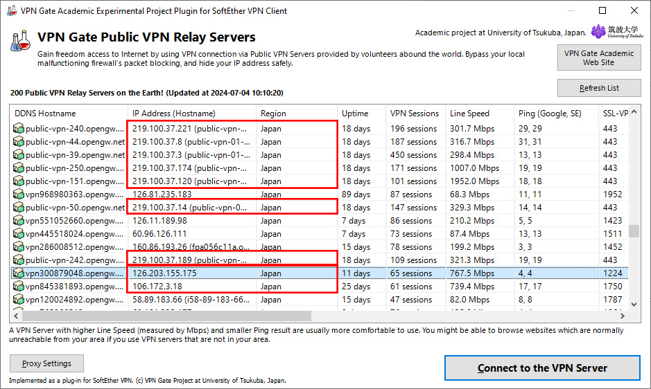 VPN Connect to Japan